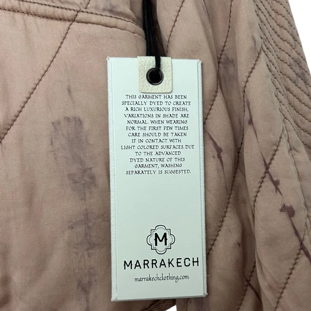 Marrakech Anthropologie Soft Quilted Tie Dye Bomber Moto Jacket NWT (M)